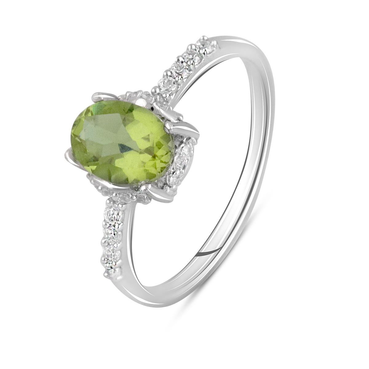 

Срібна каблучка з сапфіром і фіанітами. (2114802) 18 білий