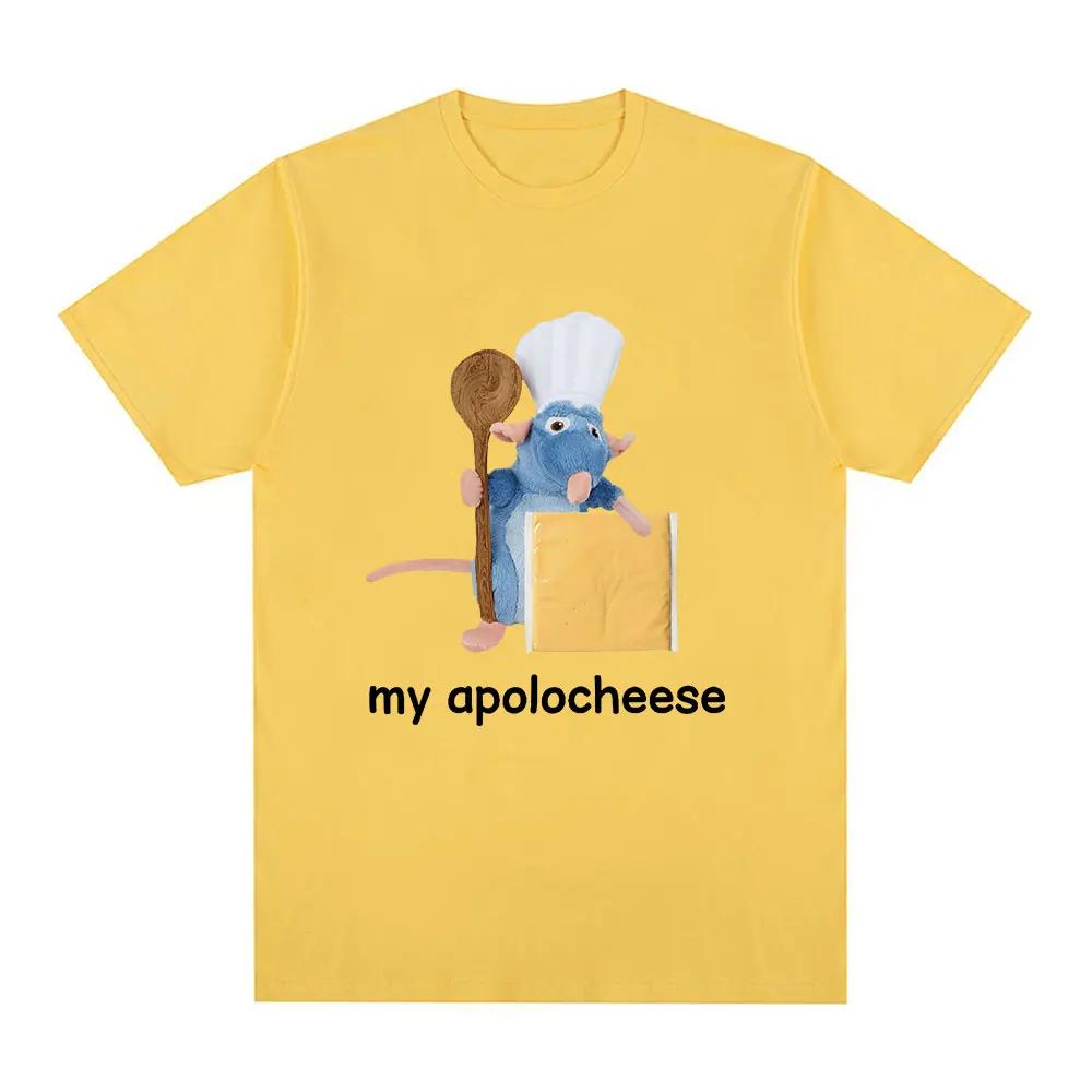 Funny My Apolocheese Rat Plush Cheese T Shirt Men Women Clothing Fashion Short Sleeve T-shirts Summer 100% Cotton Tees Oversized