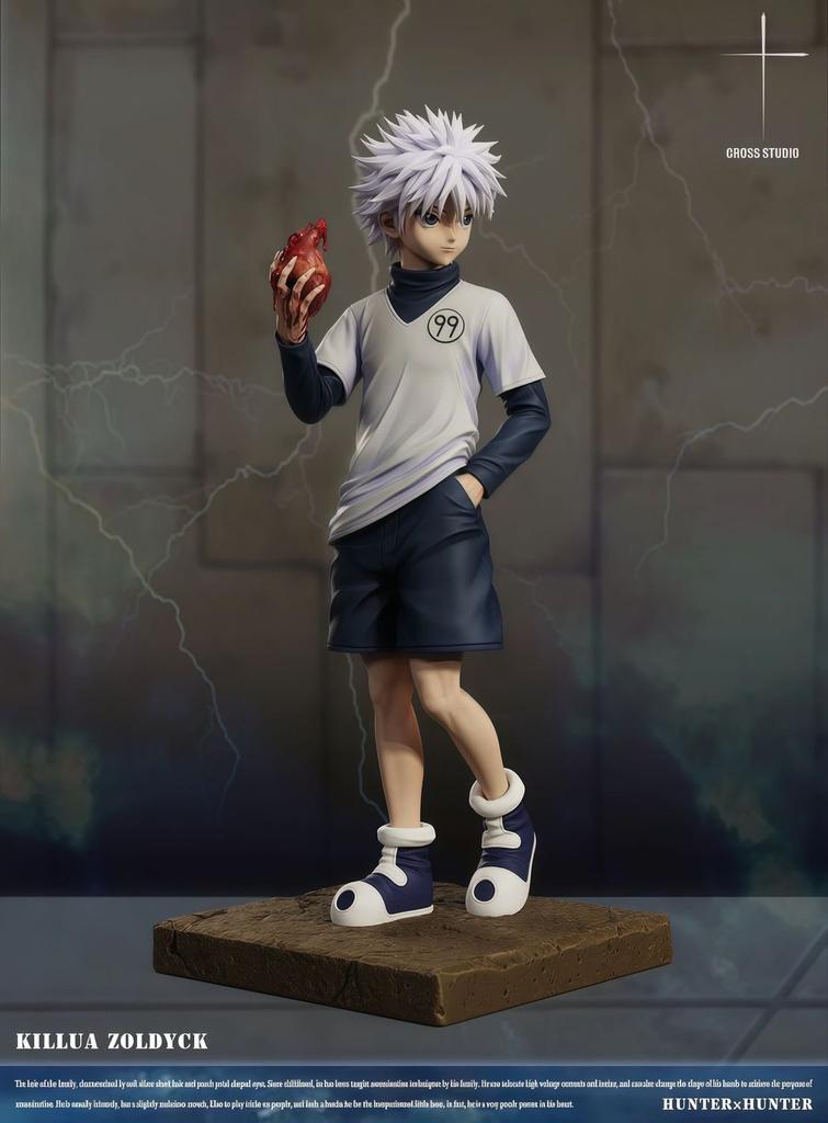 27cm Hunter Hunter Killua Zoldyck Anime Figur Herzensdieb & Gon Freecss Actionfiguren Schreibtischmodell Ornament Statue Spielzeug Geschenk