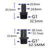 Connecteur Adaptateur Raccord Barboteur pour Tuyau d'Arrosage 1" Filetage Mâle vers 25mm 32mm Robinet de Tuyau d'Eau 2 Pièces