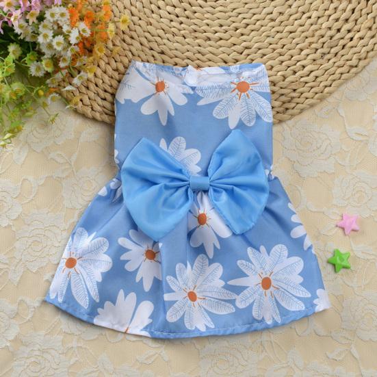 Pet Clothing Wrinkle-free Sweet Two-legged Charming Floral Print Small Dog Cat for Party
