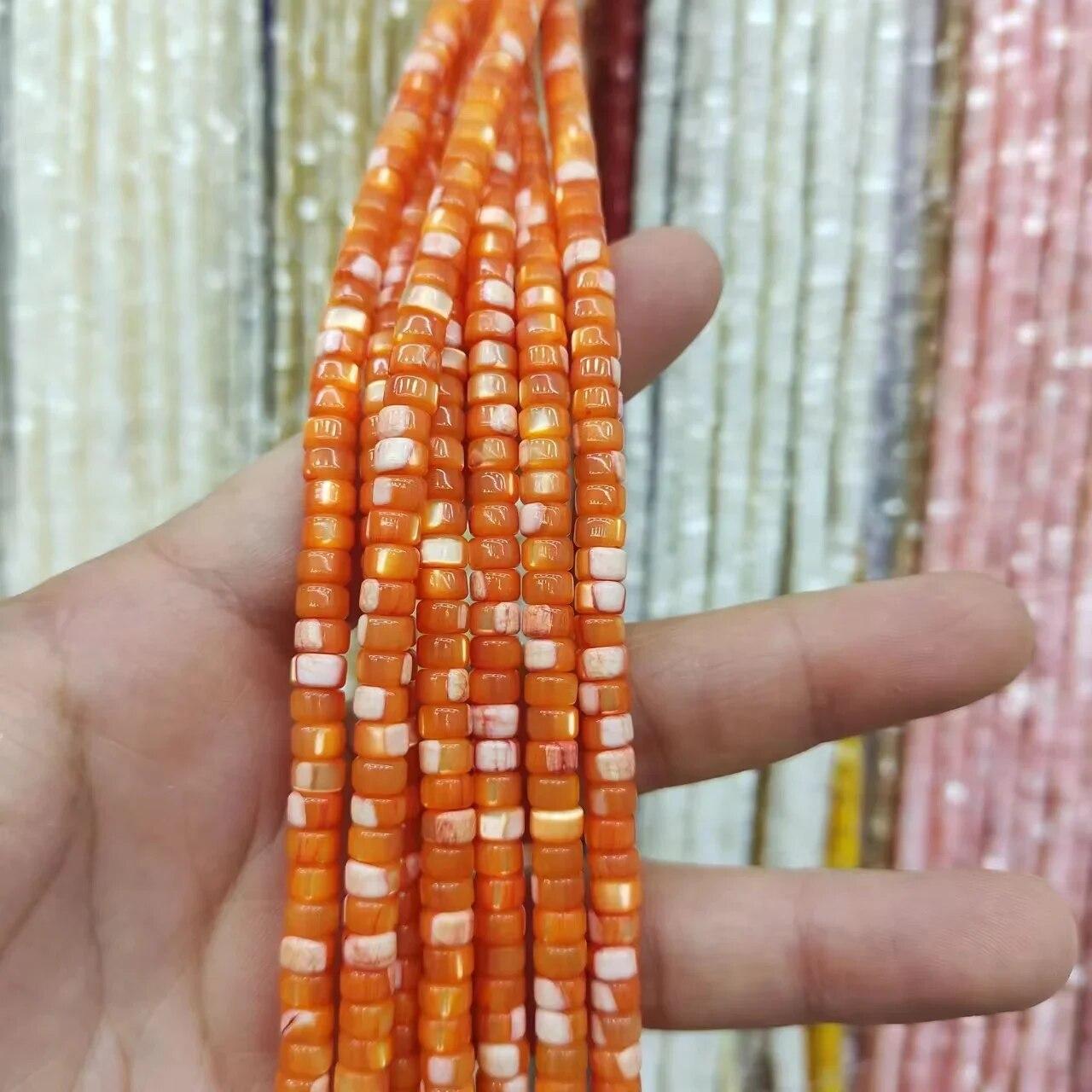 

2*4 мм натуральные бусины из ракушки, подковы, материалы для самостоятельного изготовления ювелирных изделий для ожерелий, браслетов Orange