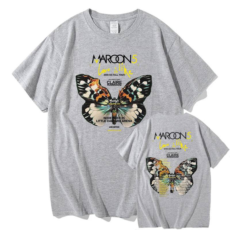 Maroon 5 All Night Tshirt Short Sleeve Cotton Male T-shirt Casual Fashion Unisex Streetwear Hip Hop Men Women Fans Clothing Tops