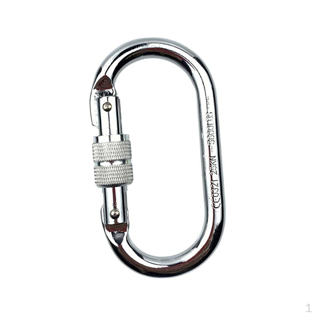 Rock Climbing Carabiner Connector Buckle Screw Locking Hook for Rappelling Traveling Hiking