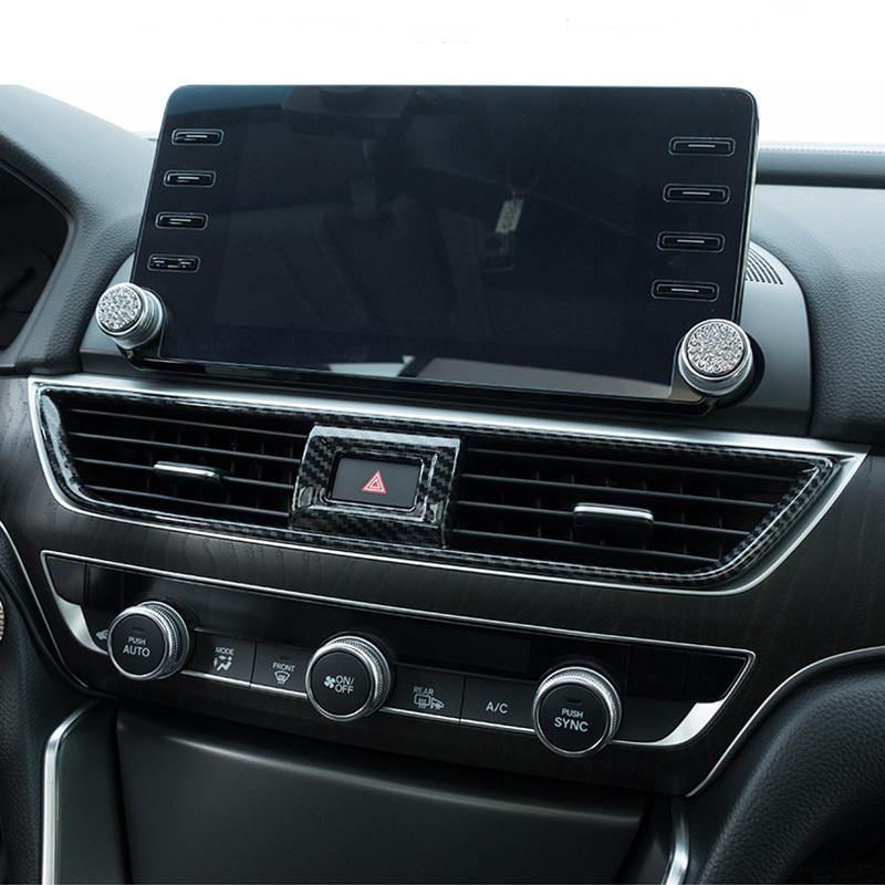Für Honda Accord X 10th 2018 2022 Center Konsole Klimaanlage AC Schalter Taste Panel Abdeckung Trim ABS Carbon Faser