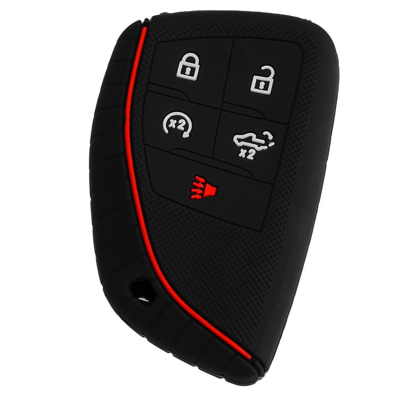 5 Buttons Car Remote Key Cover Fob Case Silicone Fit for Chevrolet Silverado GMC Sierra Buick   2024 Black