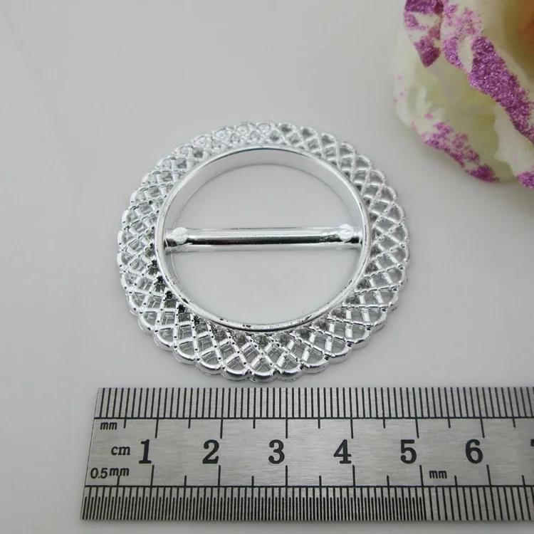 

10pcs Big Round Silver Plastic Buckles Sewing Garment Accessory 35mm срібний