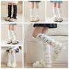 Harajuku Children's Leg Warmers Korean Style Plaid Bow Socks Cute Knitted Leg Cover  Baby