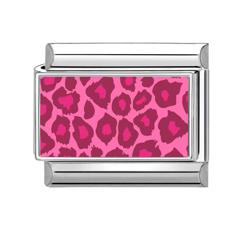 

Stainless Steel Italian Bracelet Pink Leopard Pattern Series Charm For Female Elastic 9mm Link DIY Making Jewelry Party Gifts