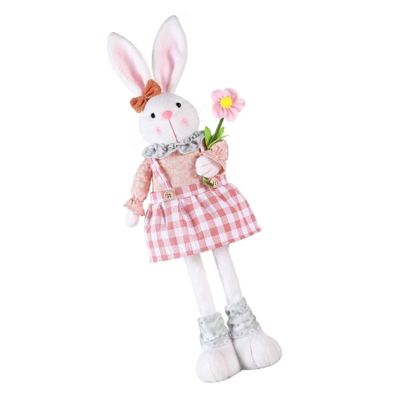 Spring Countrysides Rabbit Decoration Adjustable Long Legged Easter Rabbit House Accessories Office Desk Dropshipping