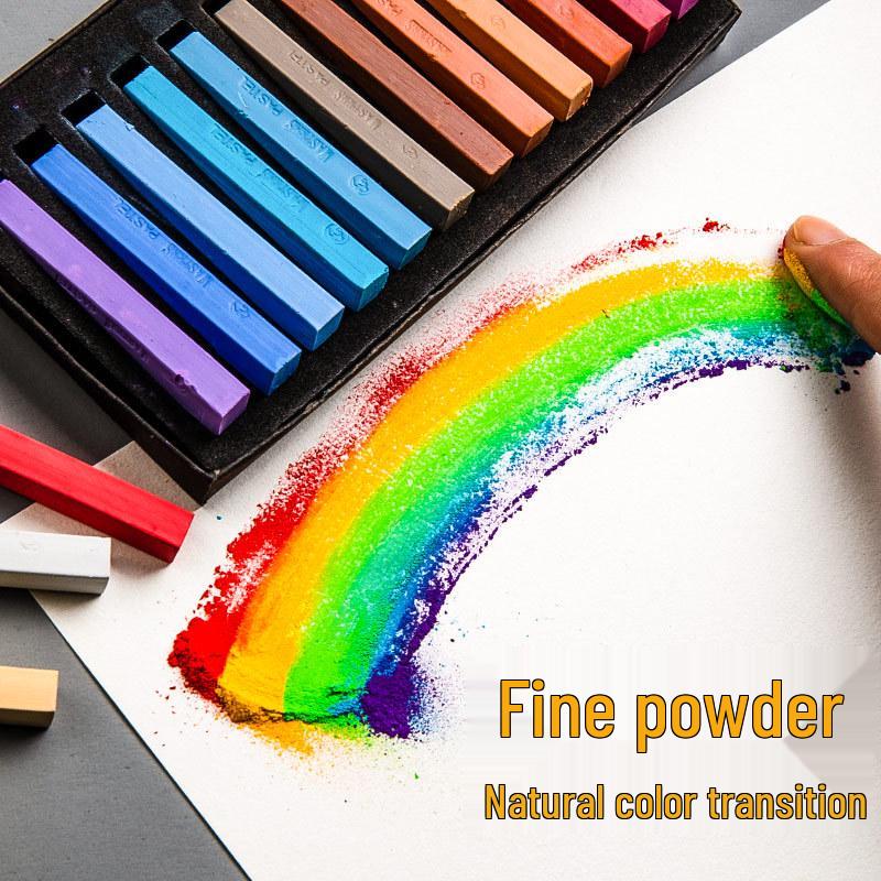 Mali Brand Pastel Chalk Set - 36 Colors Chalk Powder with Brushes for Beginners