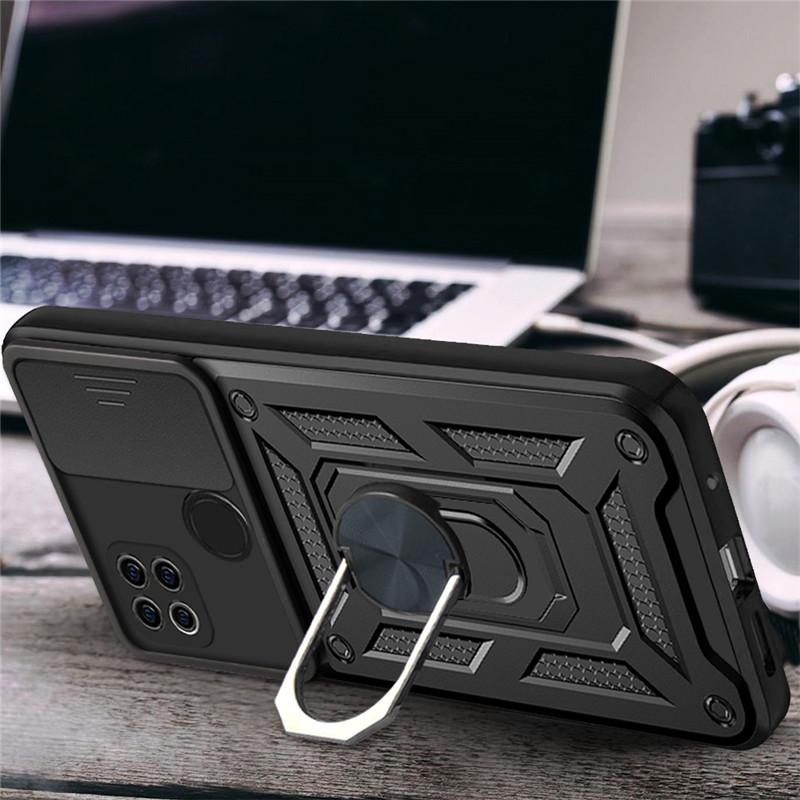 For Xiaomi Redmi 9C Case Slide Camera Lens Phone Cases For Redmi9C Redmi 9 C NFC Stand Holder Bumpers Armor Cover