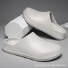 New men's solid color hole shoes platform non-slip wear-resistant fashion simple outdoor beach bag head slippers