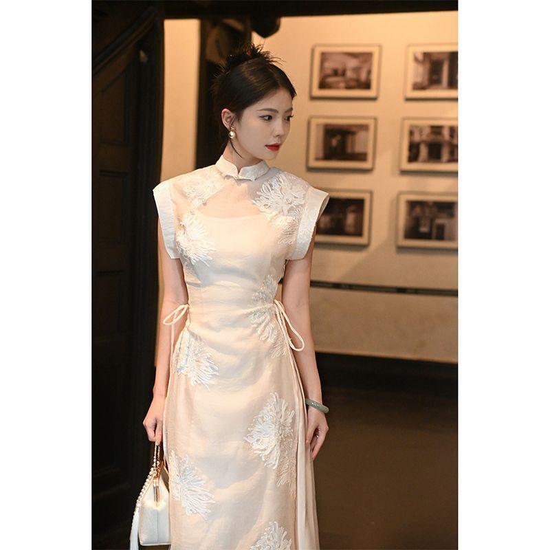 

New Chinese Style Improved Niche Set Women 2024 Spring and Summer New Temperament Design Sense Zen Style Two-piece Set [Moonlight Camellia] Blouse M
