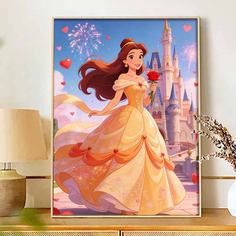 Disney Diamond Painting Kit Princess Belle Style Home Decor Craft Perfect Gift Idea Diamond Art