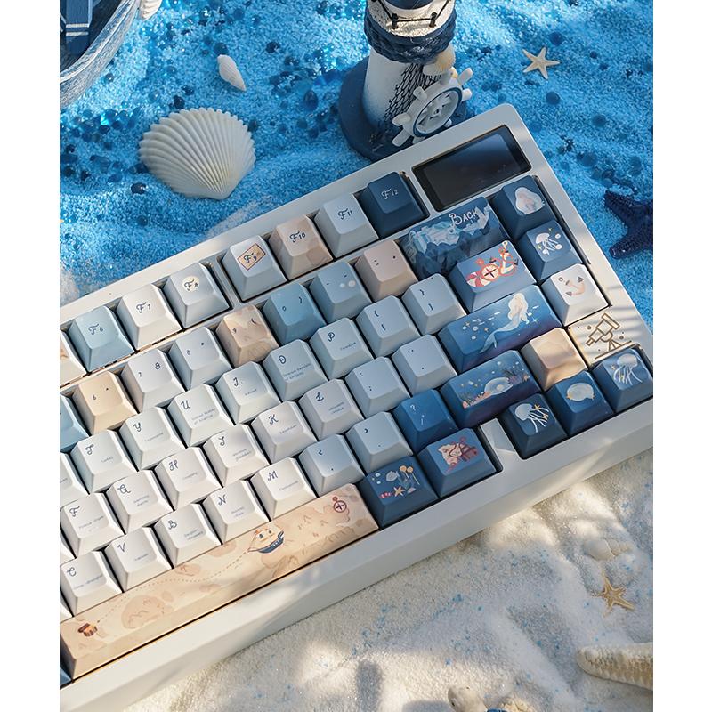 Navigation Chart Keycap Cherry Retro Ocean Pbt Blue Ocean Diy Keycaps Iso "L" - Shaped Enter Key Split Space Alice 138Key Keycap