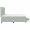Box Spring Bed with Headboard Light Grey 200 X 200 Cm Velvet