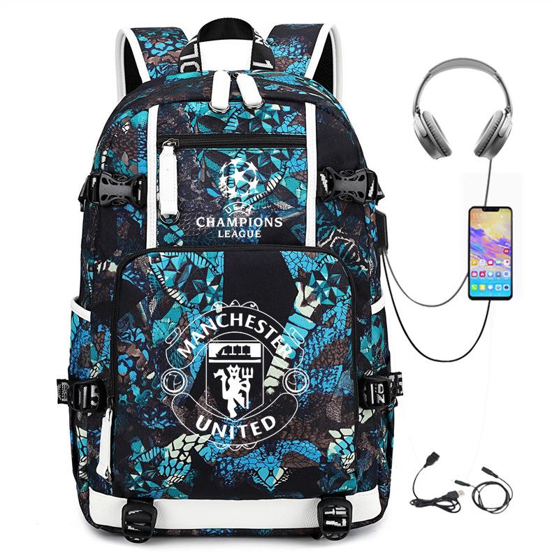 College Style Campus Leisure School Bag Printed Football Burden Reduction Ridge Protection Large Capacity Student Light Backpack