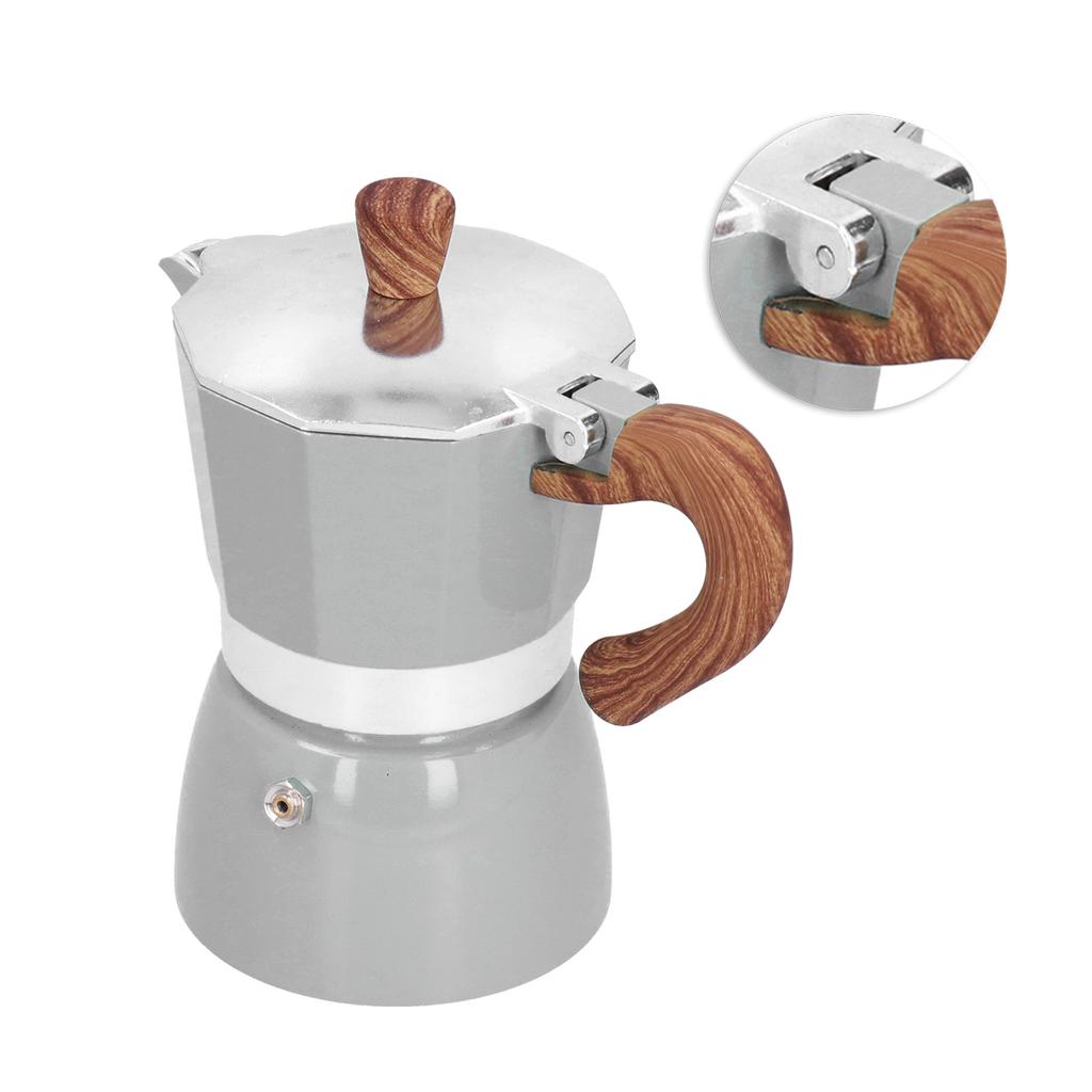 150ML Practical Aluminum Coffee Maker Octagonal Moka Coffee Pot for Home Office Kitchen Appliance