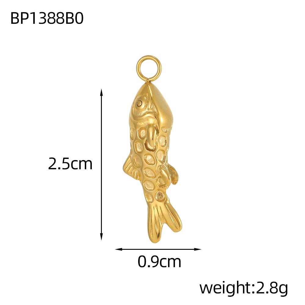 CARLIDANA Fashion Gold Plated Stainless Steel Fish Charms Pendants for Necklace Bracelet Earrings DIY Accessories Women