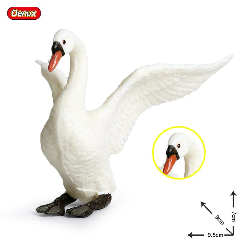Oenux Poultry Model Simulation Goose Swan Gaggle Duck Flock Action Figures Farm Animals Figurine Miniature Education Kids Toy