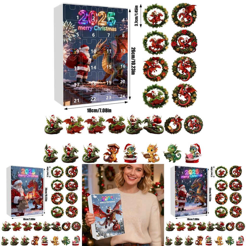 Christmas Tree Hanging Ornaments With Santa Claus Dragon Theme Acrylic For Holiday Gift