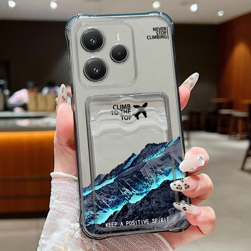 Card Slot Pocket TPU Case For Xiaomi Poco X6 F6 X5 Pro M6 Pro C65 Aircraft Printed Soft Silicone Phone Cover For Poco F6 X5 X6