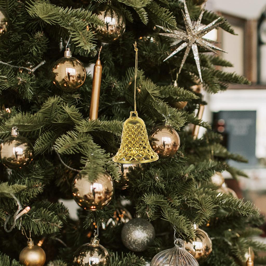 12 Stück Weihnachtsglocken Hängende Ornamente Kunststoff Weihnachtsbaum Dekorationen Festliche Hängende Anhänger Feiertagsparty Dekor