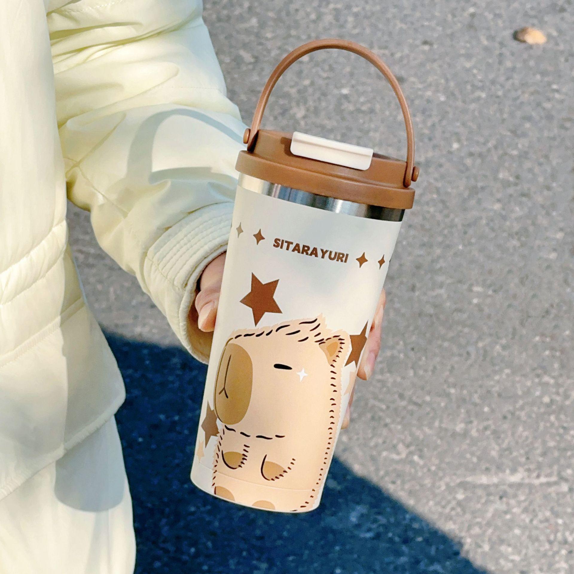 

Thermos cups for men and women, new high-value large-capacity coffee cups for couples to go out, portable 304 stainless steel Single cup