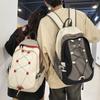 Schoolbag Trendy Cool Backpack Men's Color Matching Cross Rope Couple Backpack New Large Capacity Travel Backpack Women Wholesale