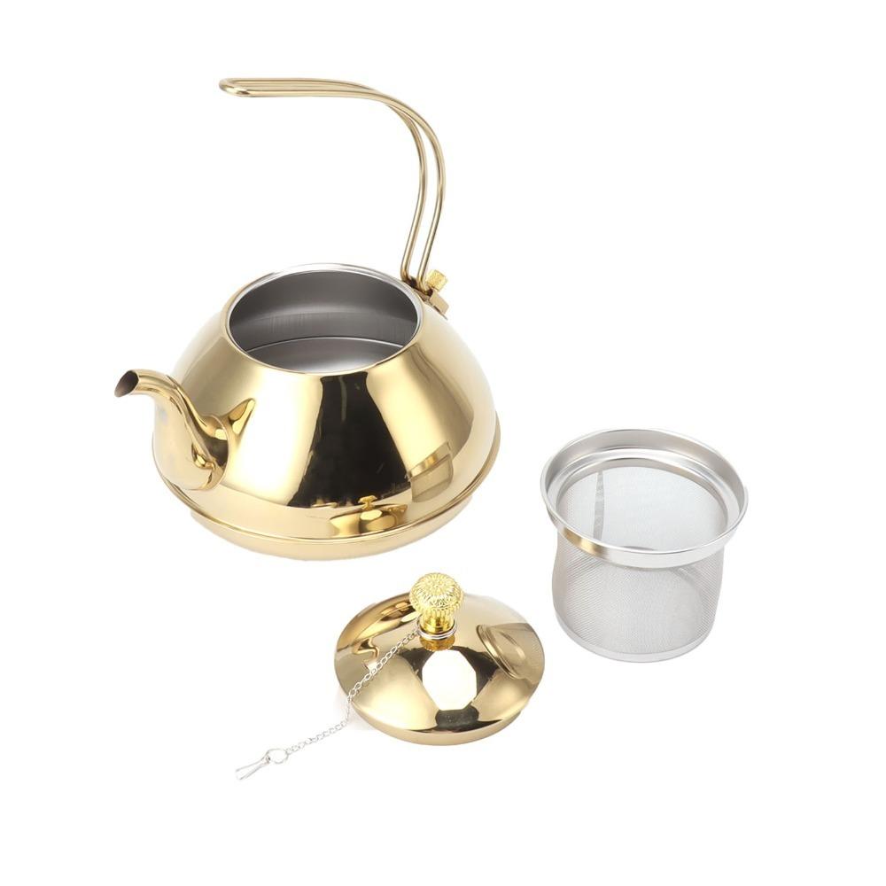 

1.5L Capacity Stainless Steel Teapot Detachable Strainer Brewing Kettle Home Use