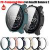 Pour Amazfit Balance2 PC+Verre Trempé Étui de Protection Pour Huami Amazfit Balance2 Protecteur d'Écran Complet Housse Bumper Accessoires