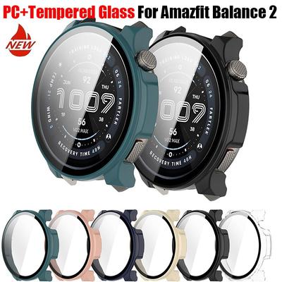 Für Amazfit Balance2 PC+Gehärtetes Glas Schutzhülle Für Huami Amazfit Balance2 Vollbildschirmschutz Bumper Abdeckung Zubehör