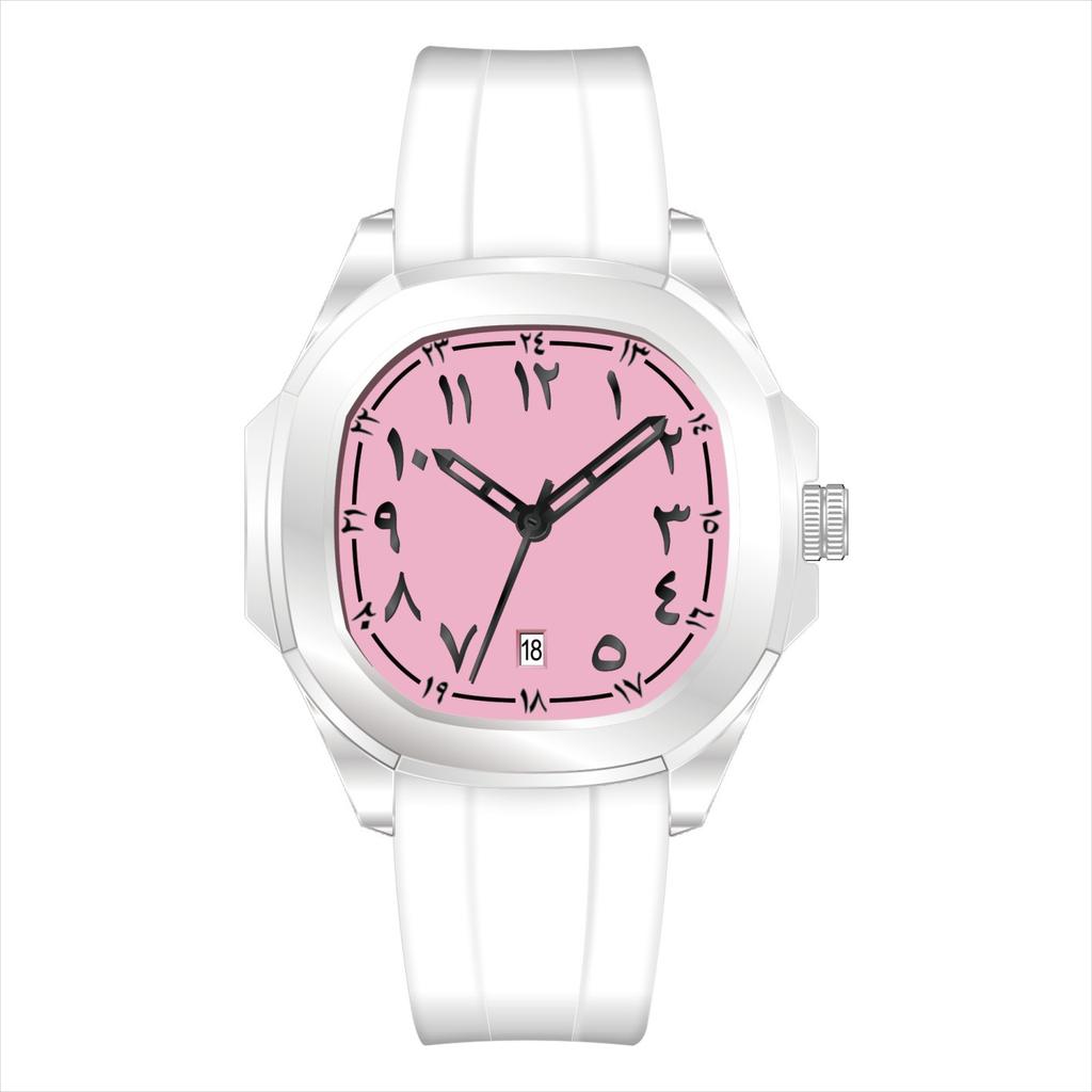 New Product Fashion Couple Watch Arab Neutral Business Calendar Silicone Strap Quartz Watch for Men women