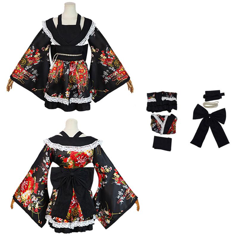Gokuraku Maria Jodo Maid Outfit Cosplay Costume Set Lolita Uniform Play Role