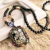 Korean Style Colorful Shell Pendant Necklace with Crystal Beads