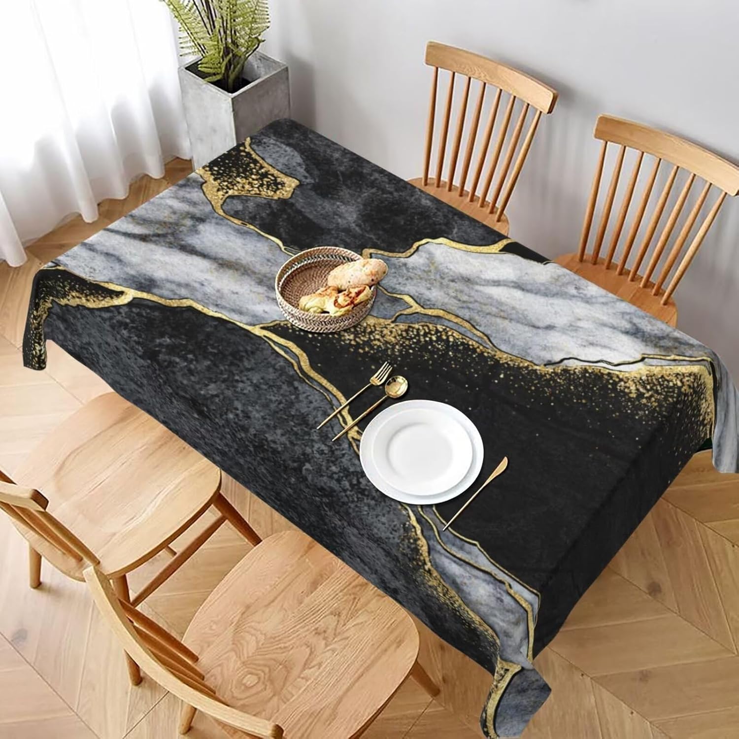 Marmertextuur Rechthoekige Tafelkleed Feestdecoratie Herbruikbaar Cyaan Groen Goud Marmeren Tafelkleden Keuken Eettafel Decoratie 100x160cm