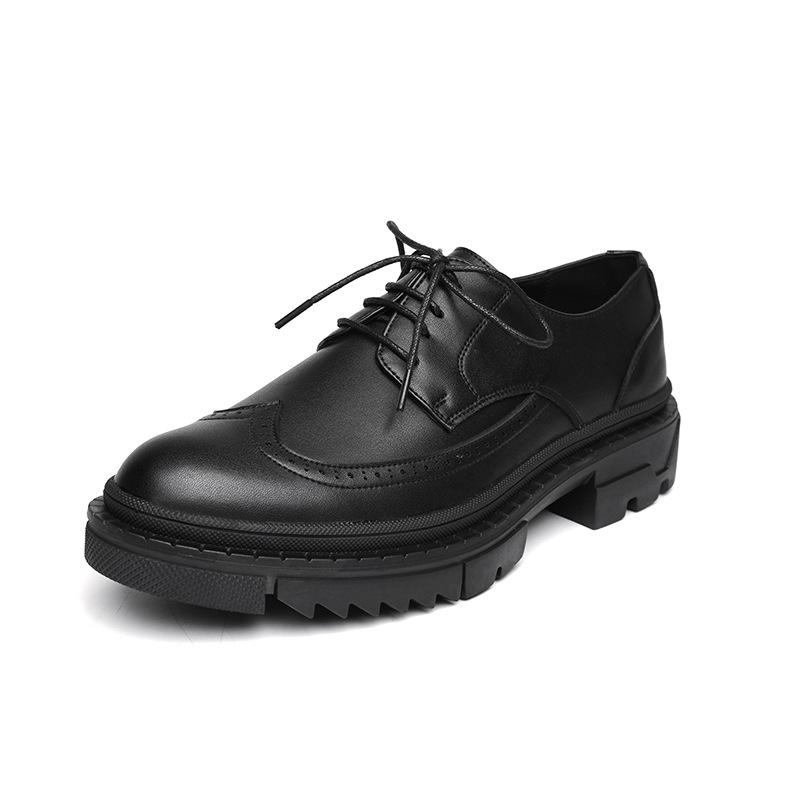 FashionBrand Men Shoes Formal Dress Shoe Black Leather Shoes Men Lace Up Platform Business Casual Shoes for Men Wedding Party Office