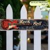 Metallschild Wandkunst Vintage Rockgitarre Bar Dekoration, Aluminiumblech Poster für Spielzimmer Kneipe