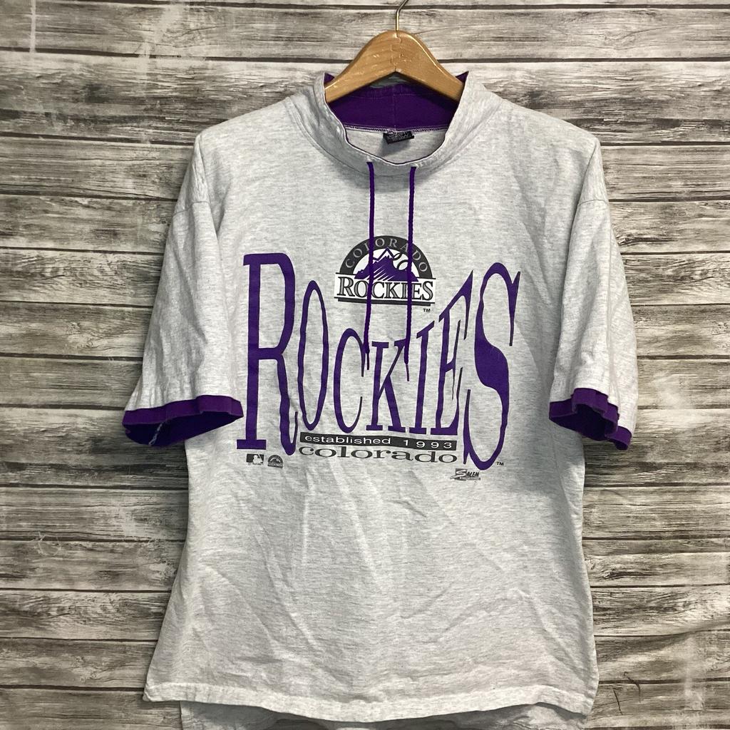 Maglietta Vintage Colorado Rockies Uomo XL Grigia Front Row Salem Grafica T-Shirt Unisex Anni '90