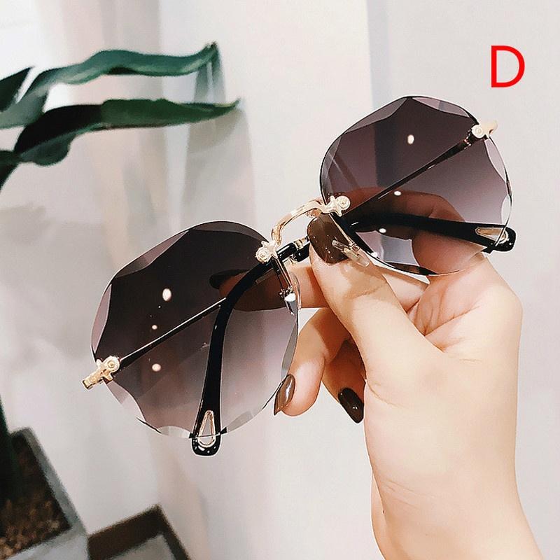 Rimless Sunglasses Women Luxury Trimming Gradient Shades Sun Glasses Ladies Vintage Framless Eyewear UV400
