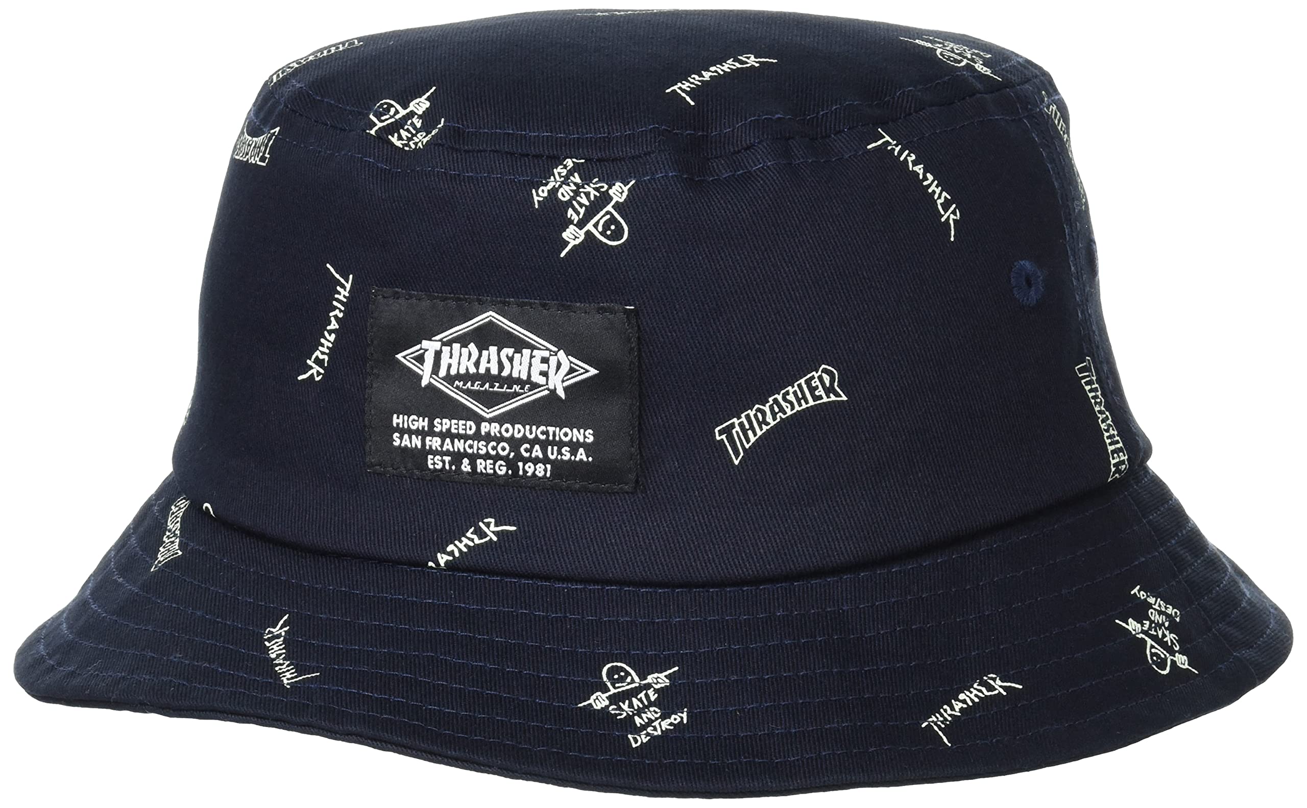 Детская панама GONZ ART Hat NVY FR [Thrasher] (Графика для скейтборда) [21TH-H60K / HAT]