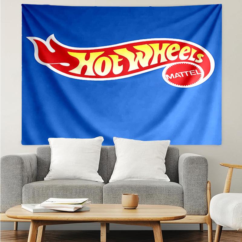 Hot Wheels logo Tapestry for Bedroom Aesthetic Classroom Tapestries Wall Hanging for Living Room Dorm Office,Ideal Creative Gift
