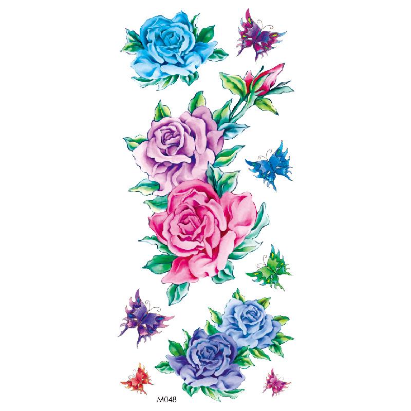 Realistic Bright Animal Totem Waterproof Rose Tattoo Stickers