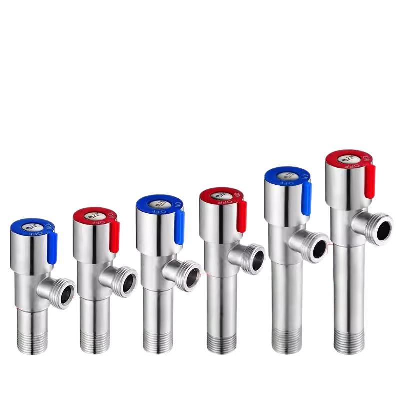 304 Stainless Steel Angle Stop Valve for Water Heater and Toilet, Wall-Mounted Triangle Design, Thickened Type