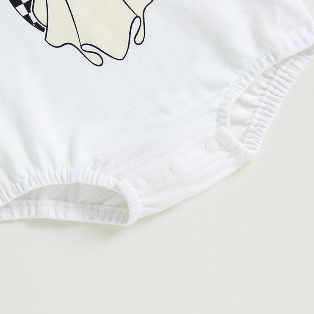 Herbst Baby Jungen Mädchen Halloween Strampler Kleidung Geist Brief Drucken Lange Hülse O-ansatz Sweatshirts Overalls