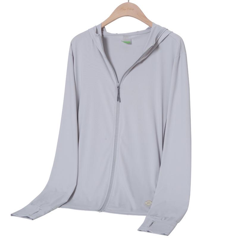 Unisex Lightweight UV Protection Summer Ice Silk Hooded Jacket for Outdoor Activities