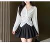 New Irregular Long-Sleeve Lapel Buttoned Shirt from Dongdaemun, South Korea