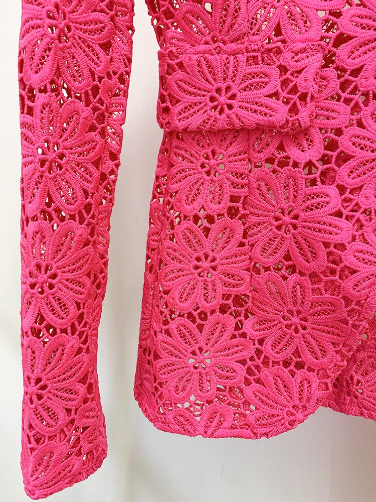 Available 2025: Stylish European & American Celebrity Slim Lace Pantsuit Set