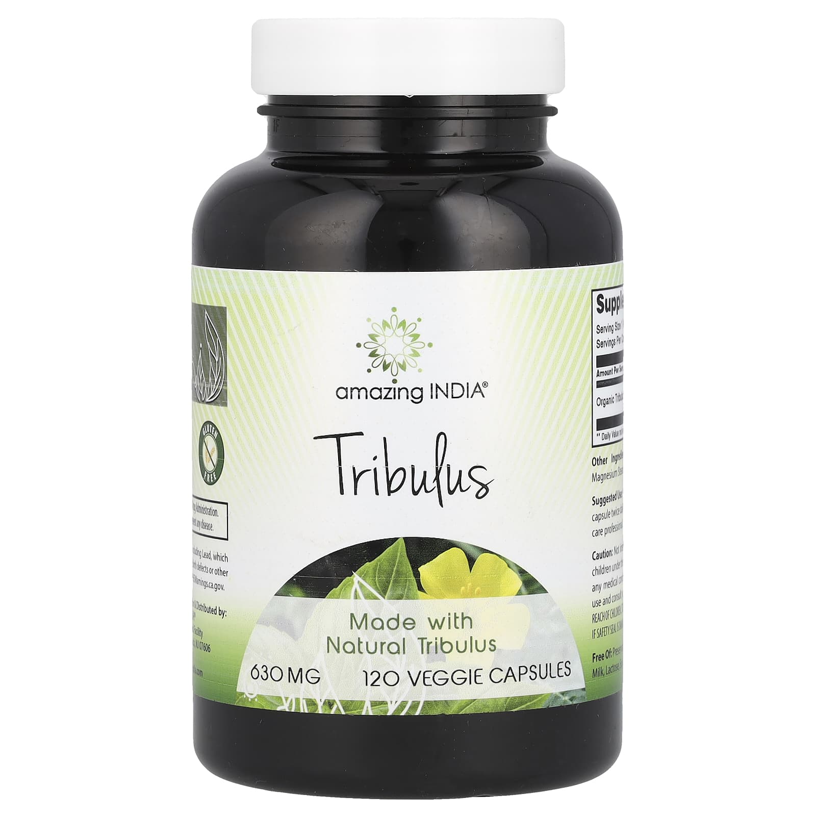 

Amazing India, Tribulus, 630 мг, 120 овочевих капсул